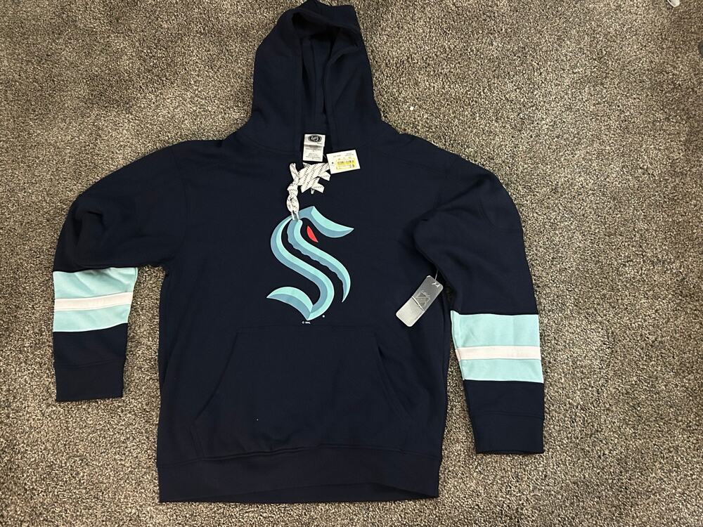 Seattle Kraken Blue NHL Hoodie Laces Medium Sweatshirt (NWT)